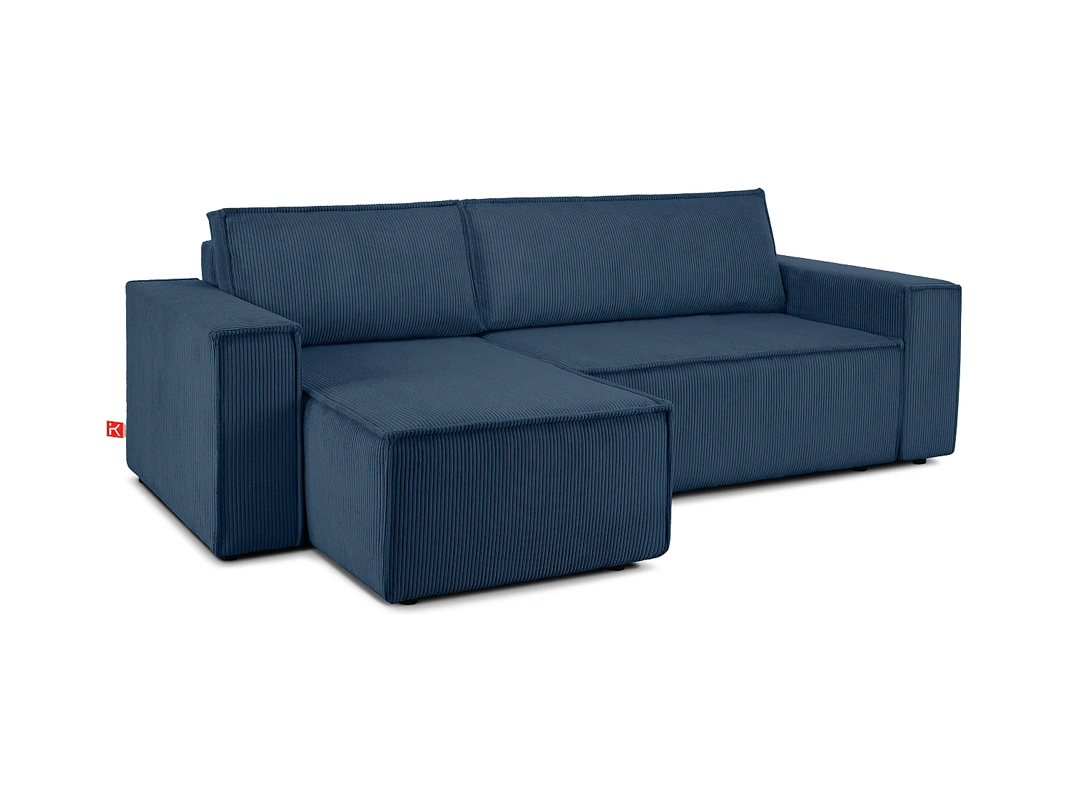 Canapé d'angle universel - gauche / droit - avec fonction couchage - avec coffre de rangement - Bleu - NAPI