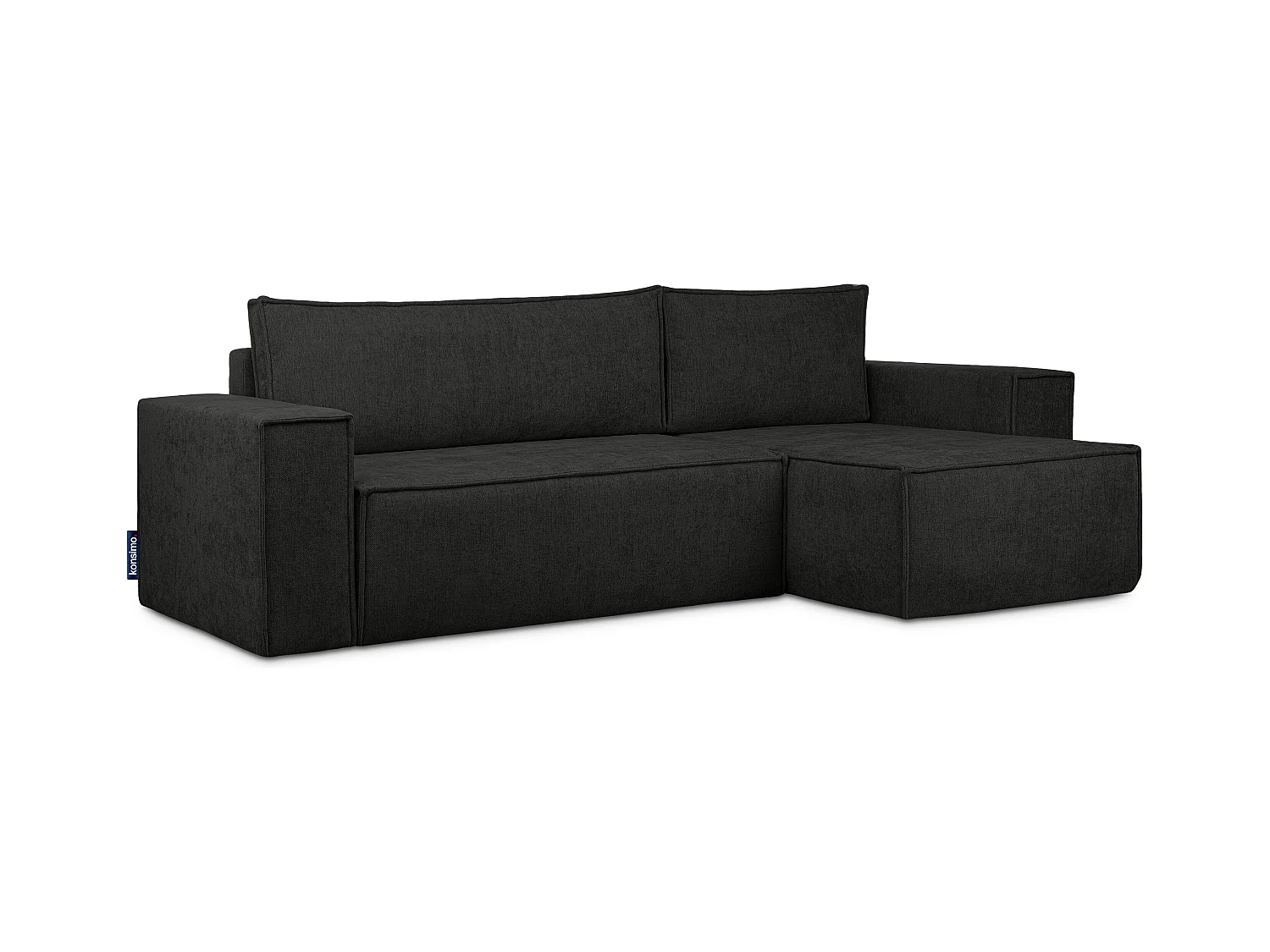 Canapé d'angle universel - gauche / droit - avec fonction couchage - avec coffre de rangement - Anthracite - NAPI II