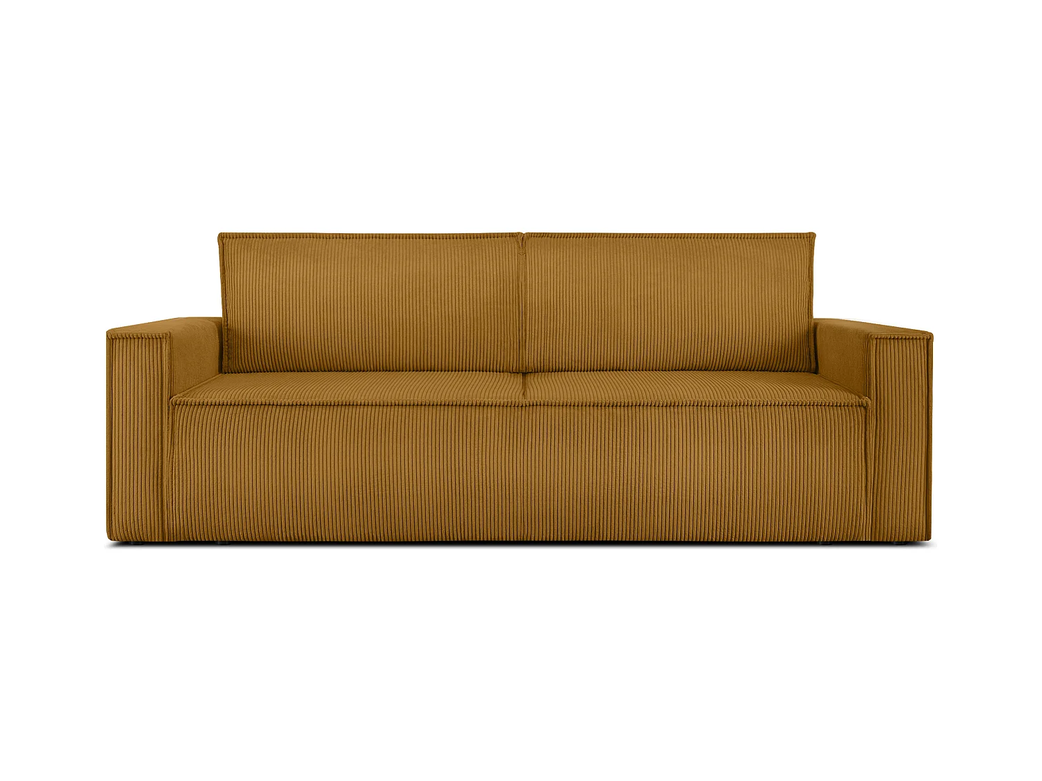 Canapé 3 places convertible - avec fonction couchage - avec coffre de rangement - Jaune - NAPI