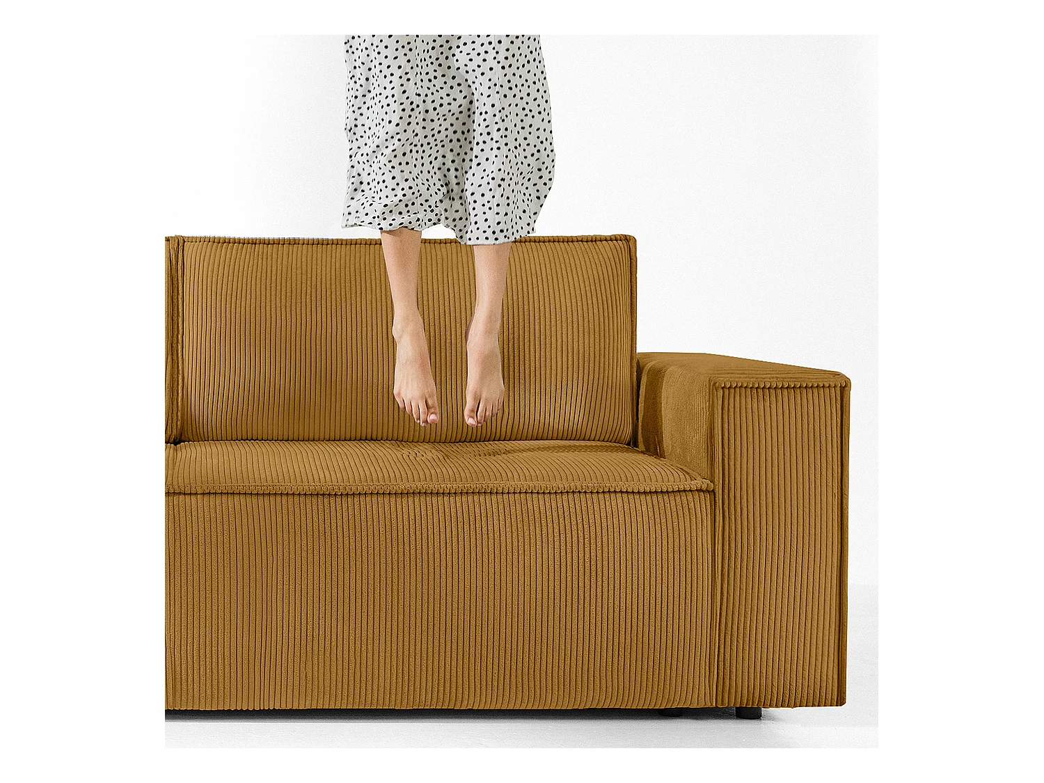 Canapé 3 places convertible - avec fonction couchage - avec coffre de rangement - Jaune - NAPI