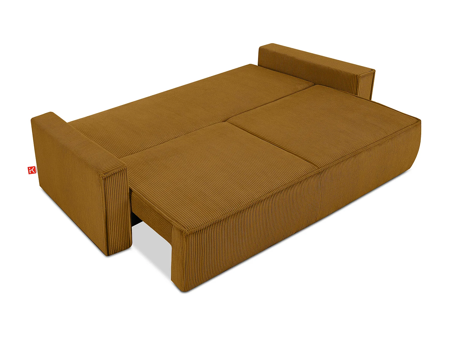 Canapé 3 places convertible - avec fonction couchage - avec coffre de rangement - Jaune - NAPI