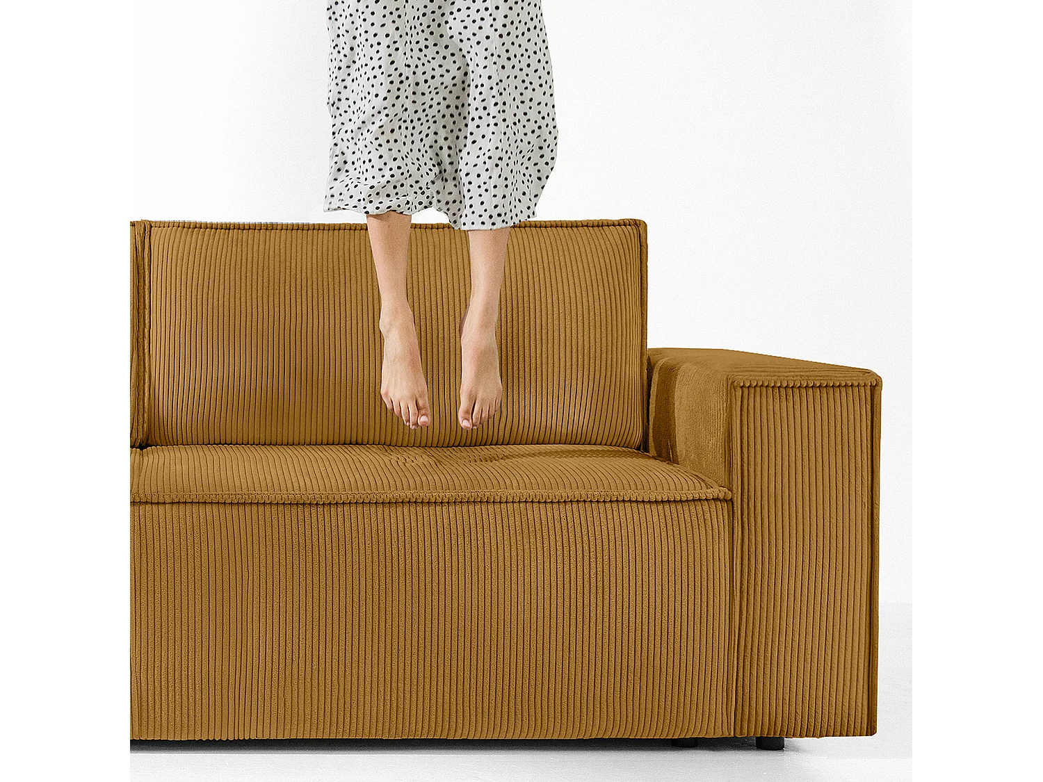 Canapé 3 places convertible - avec fonction couchage - avec coffre de rangement - Jaune - NAPI