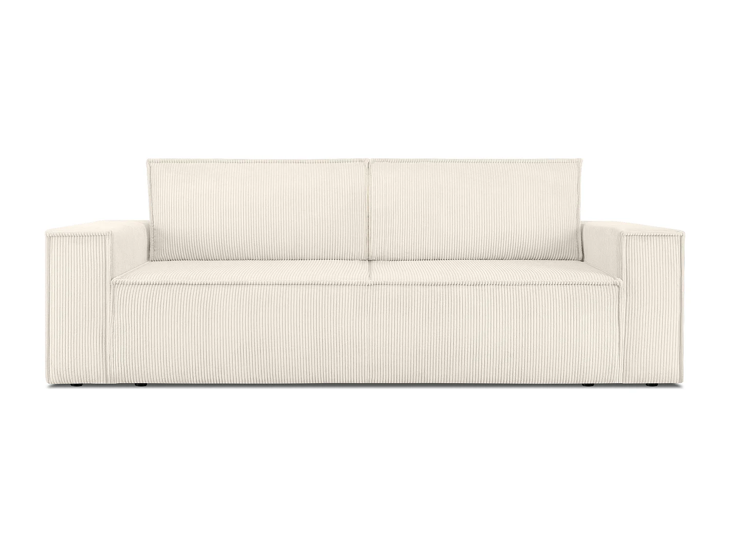 Canapé 3 places convertible - avec fonction couchage - avec coffre de rangement - Ecru - NAPI