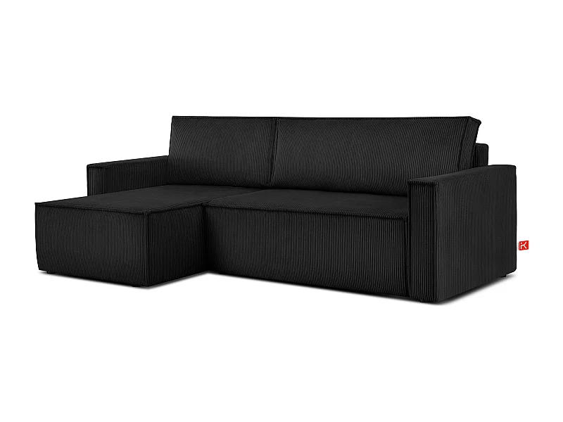 Canapé d'angle universel - gauche / droit - avec fonction couchage - avec coffre de rangement - Anthracite - NAPI