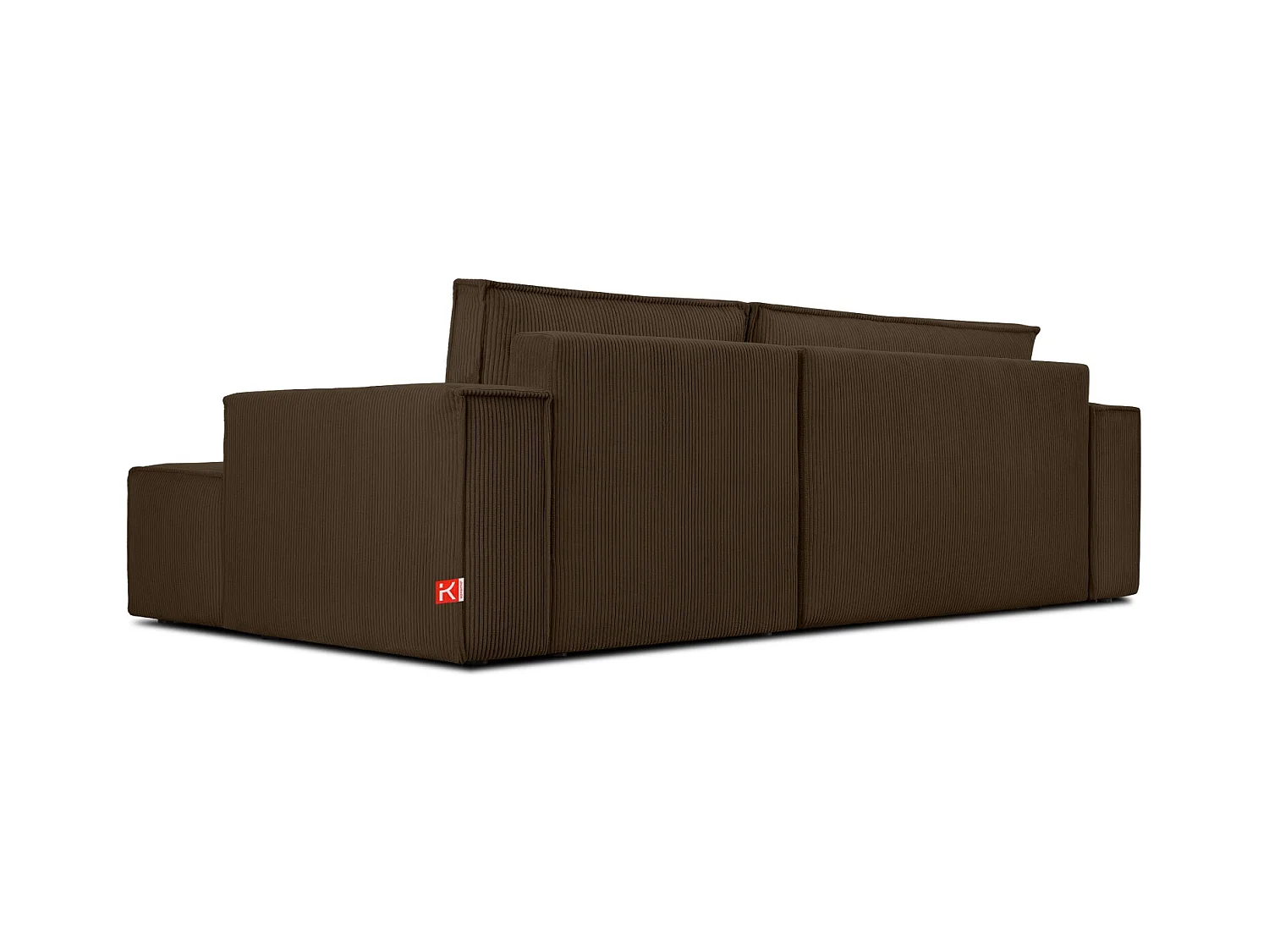 Canapé d'angle - droite - avec fonction couchage - avec coffre de rangement - Modern - Marron - NAPI