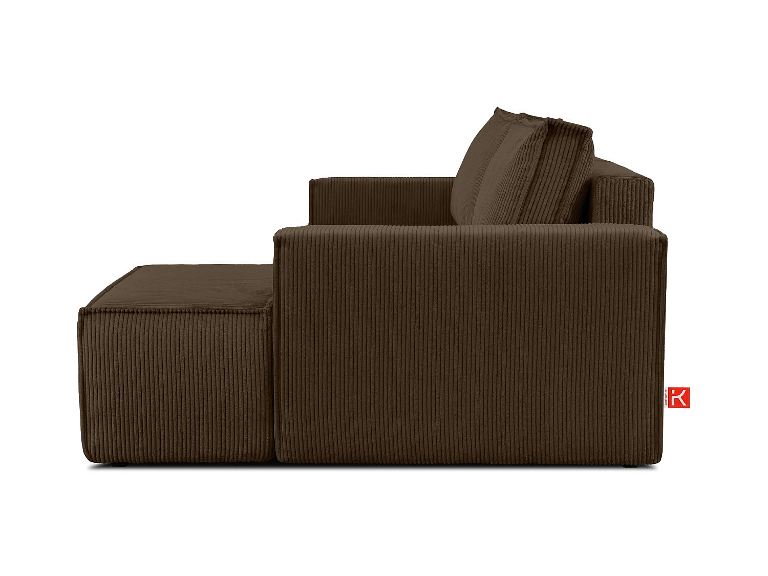 Canapé d'angle - droite - avec fonction couchage - avec coffre de rangement - Modern - Marron - NAPI