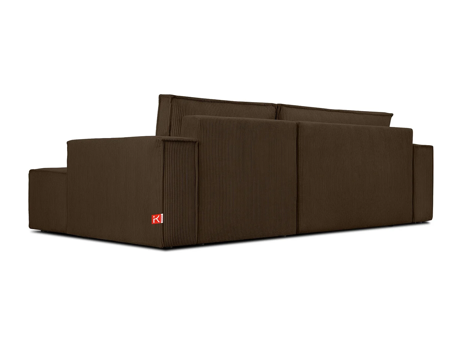 Canapé d'angle - droite - avec fonction couchage - avec coffre de rangement - Modern - Marron - NAPI