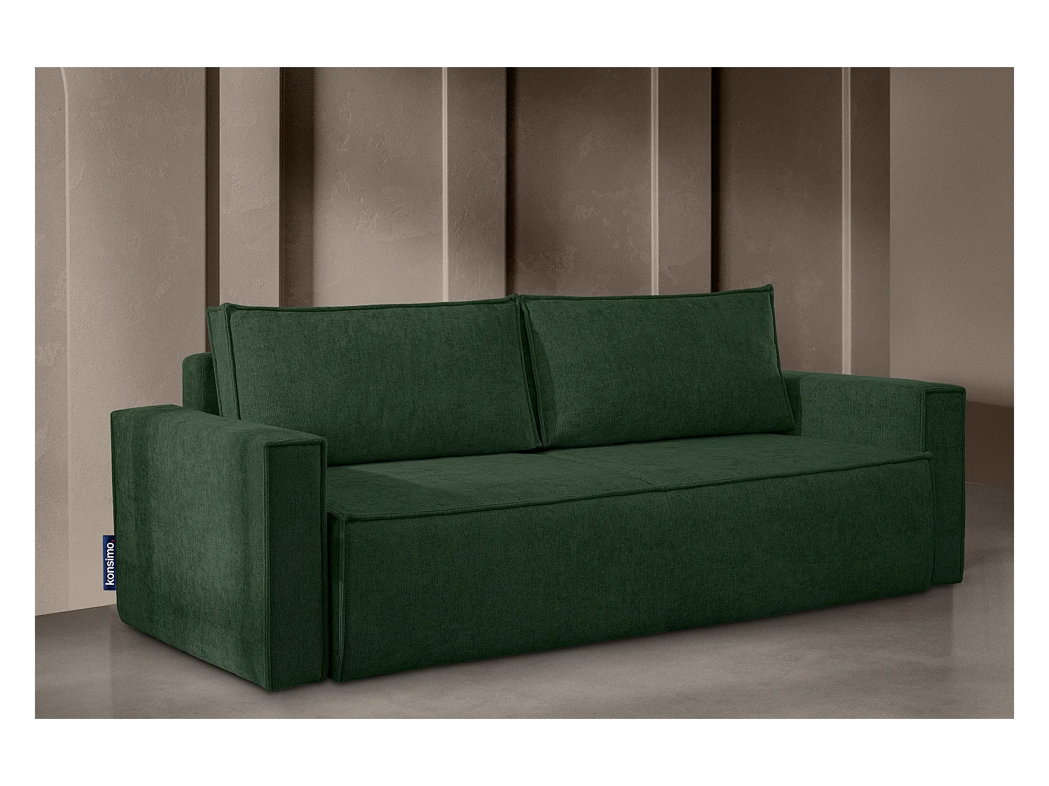 Canapé 3 places convertible - avec fonction couchage - avec coffre de rangement - Vert - NAPI II