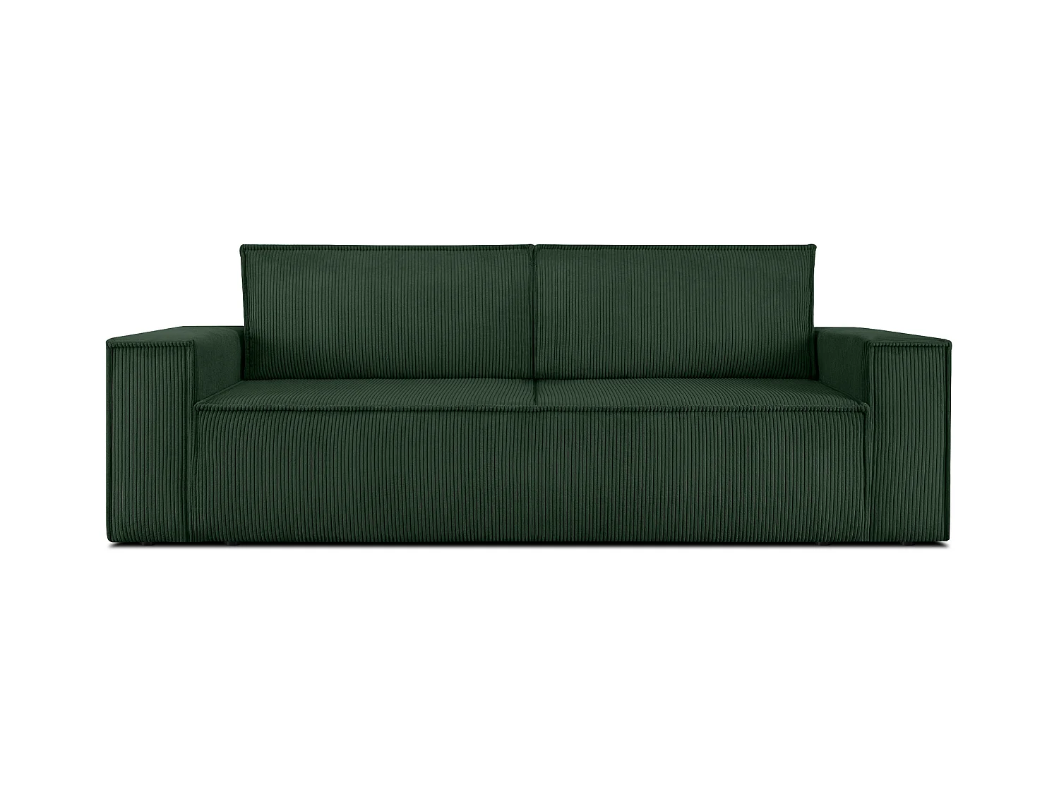 Canapé 3 places convertible - avec fonction couchage - avec coffre de rangement - Vert foncé - NAPI