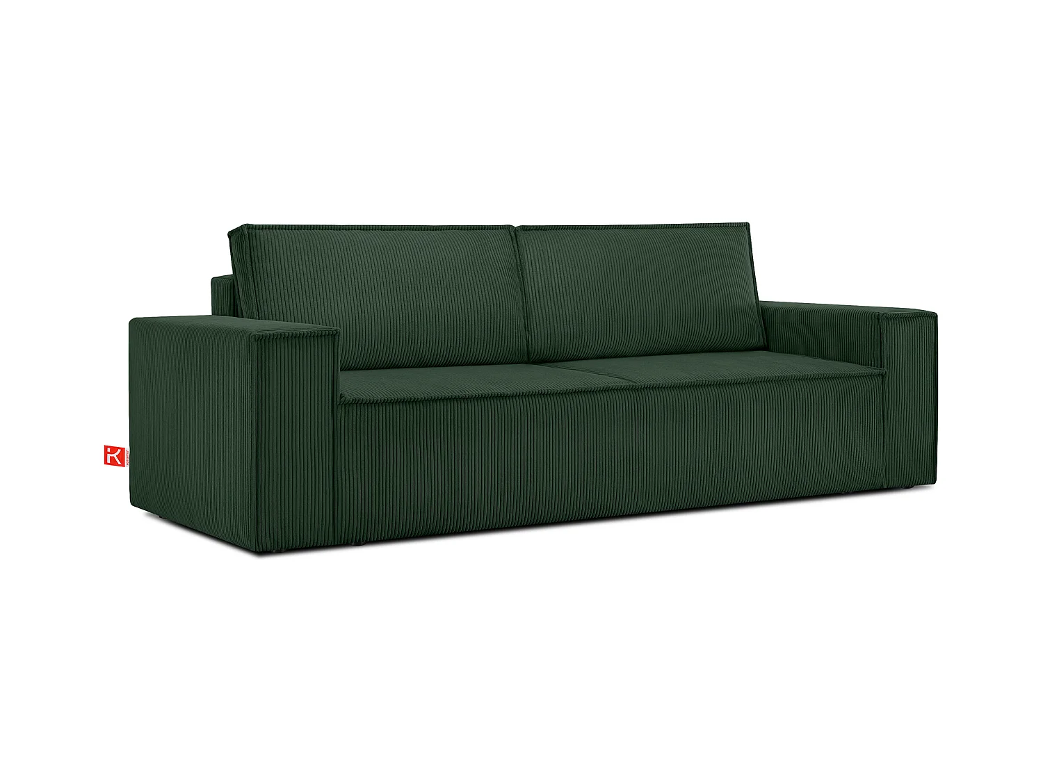 Canapé 3 places convertible - avec fonction couchage - avec coffre de rangement - Vert foncé - NAPI