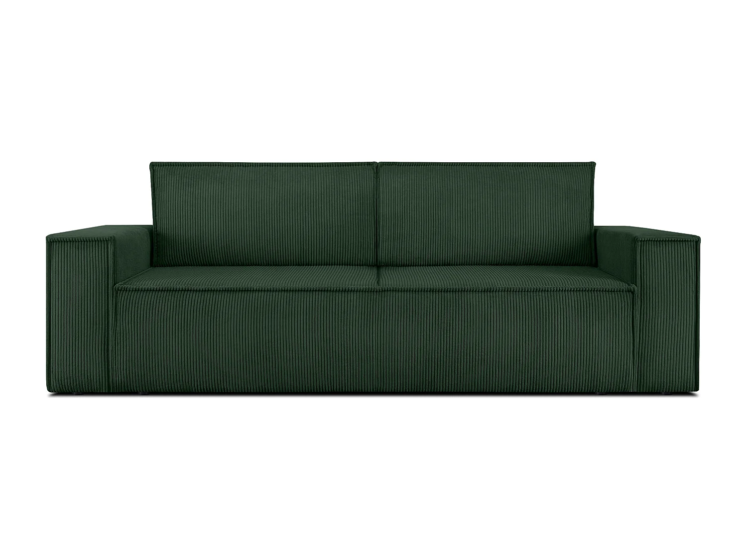 Canapé 3 places convertible - avec fonction couchage - avec coffre de rangement - Vert foncé - NAPI