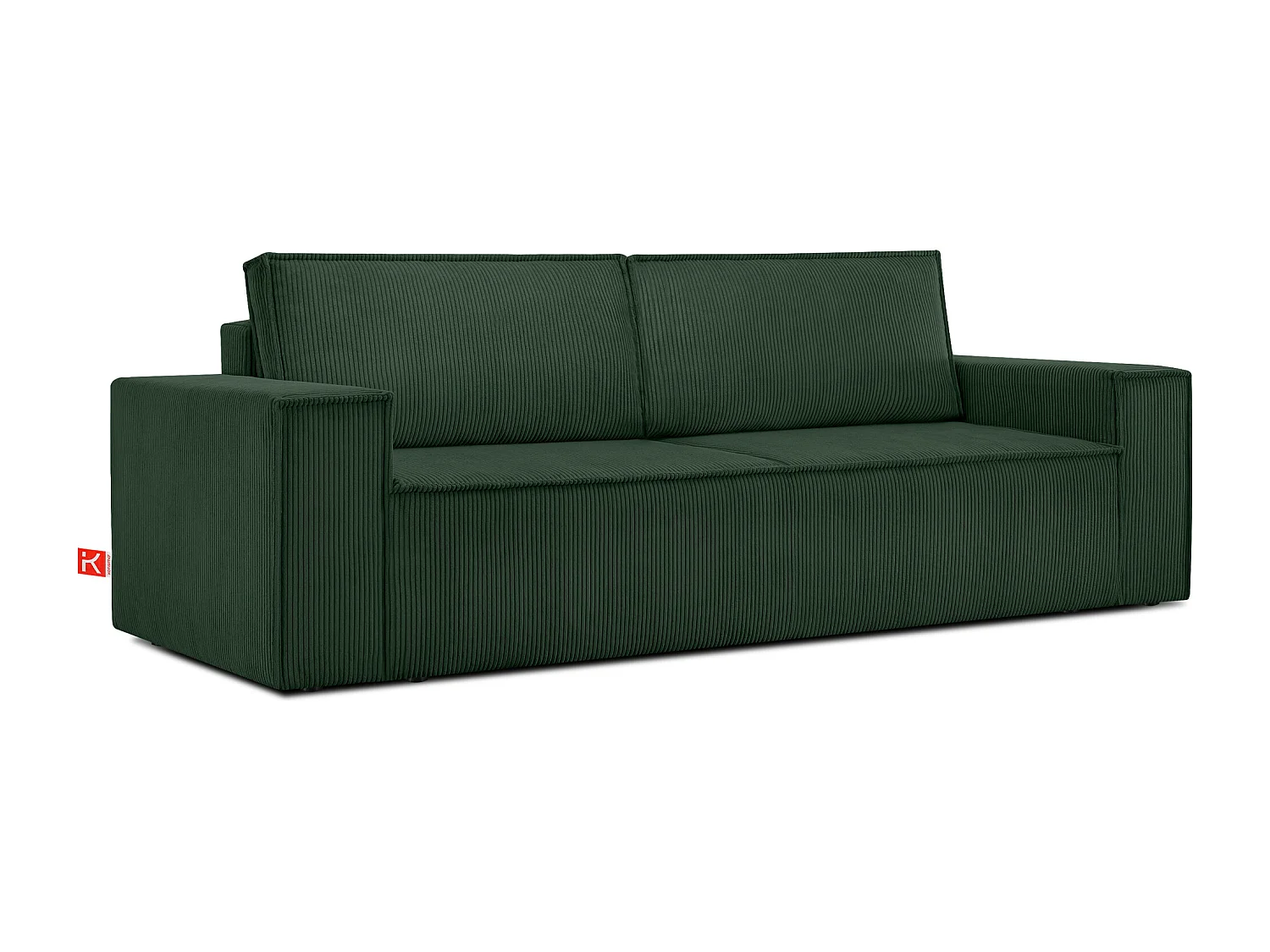 Canapé 3 places convertible - avec fonction couchage - avec coffre de rangement - Vert foncé - NAPI