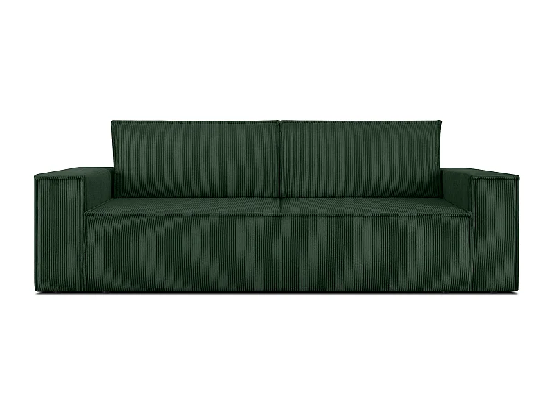 Canapé 3 places convertible - avec fonction couchage - avec coffre de rangement - Vert foncé - NAPI