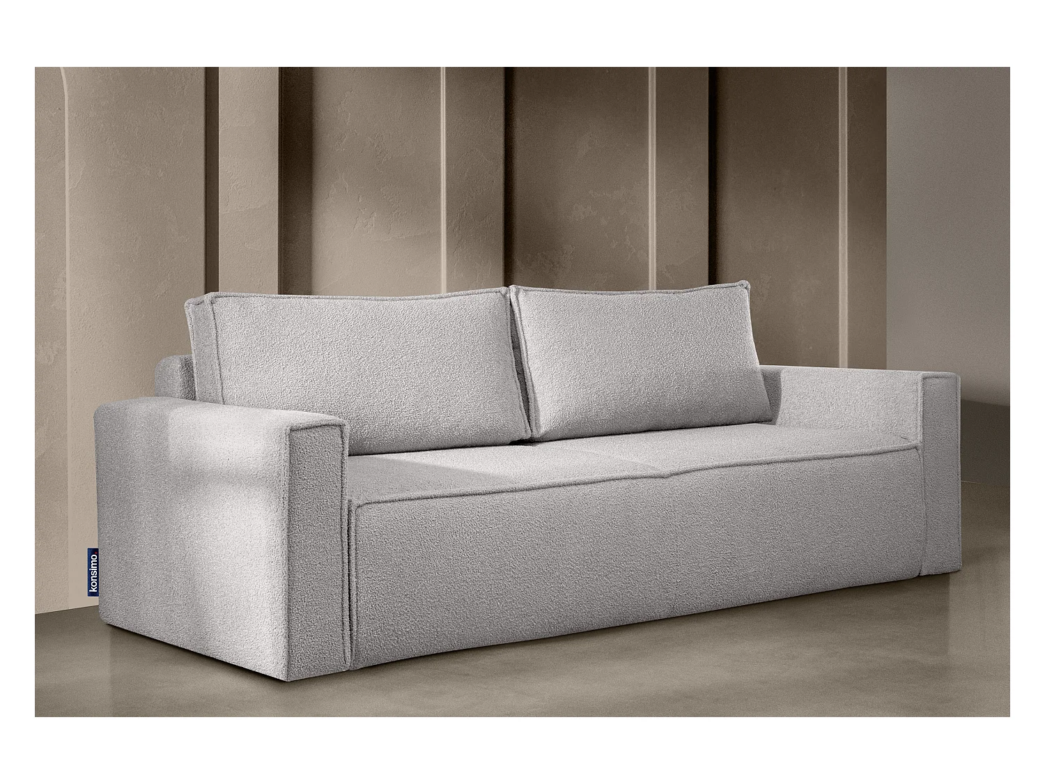 Canapé 3 places convertible - avec fonction couchage - avec coffre de rangement - Gris - NAPI II