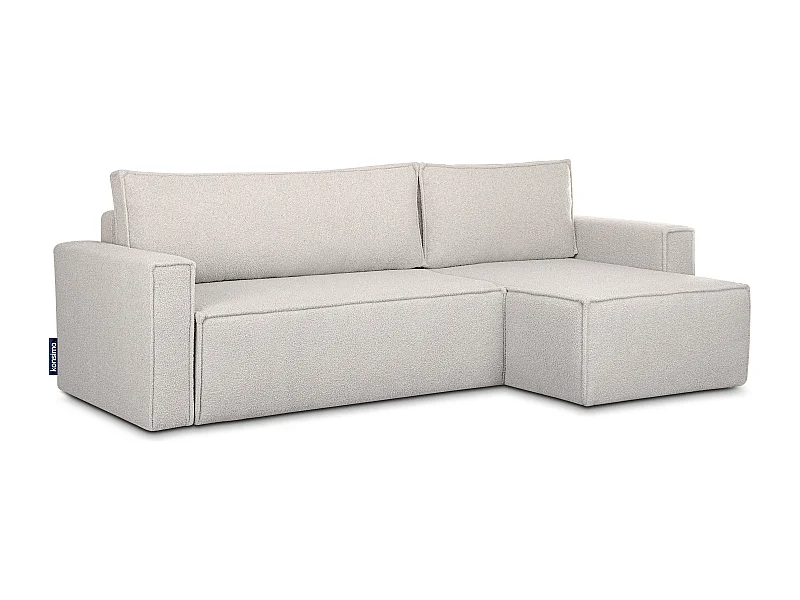 Canapé d'angle universel - gauche / droit - avec fonction couchage - avec coffre de rangement - Modern - blanc - NAPI II