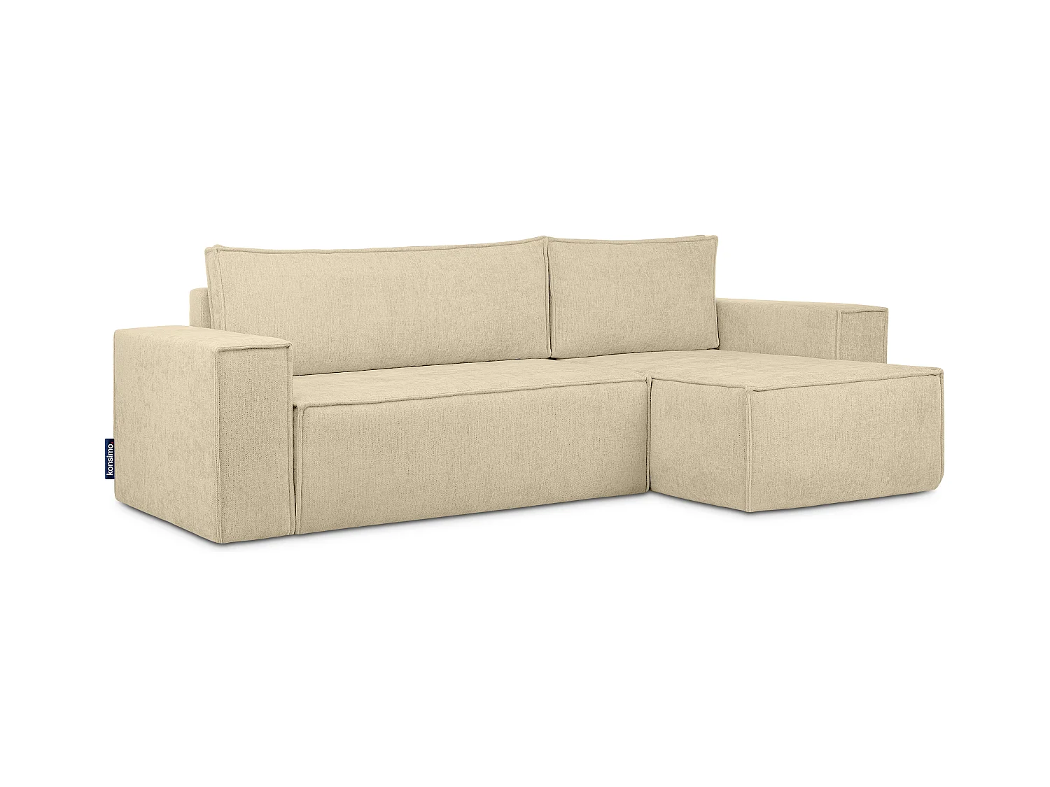 Canapé d'angle universel - gauche / droit - avec fonction couchage - avec coffre de rangement - Creme - NAPI II