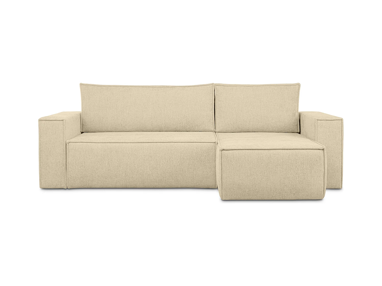 Canapé d'angle universel - gauche / droit - avec fonction couchage - avec coffre de rangement - Creme - NAPI II