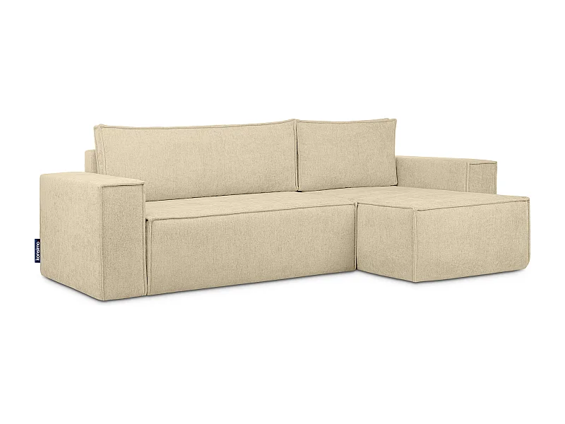 Canapé d'angle universel - gauche / droit - avec fonction couchage - avec coffre de rangement - Creme - NAPI II