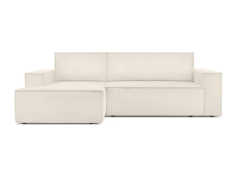 Canapé d'angle - gauche - avec fonction couchage - avec coffre de rangement - Modern  -  écru - NAPI