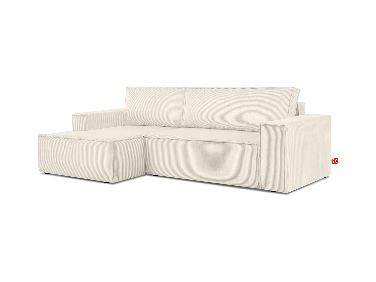 Canapé d'angle - gauche - avec fonction couchage - avec coffre de rangement - Modern  -  écru - NAPI