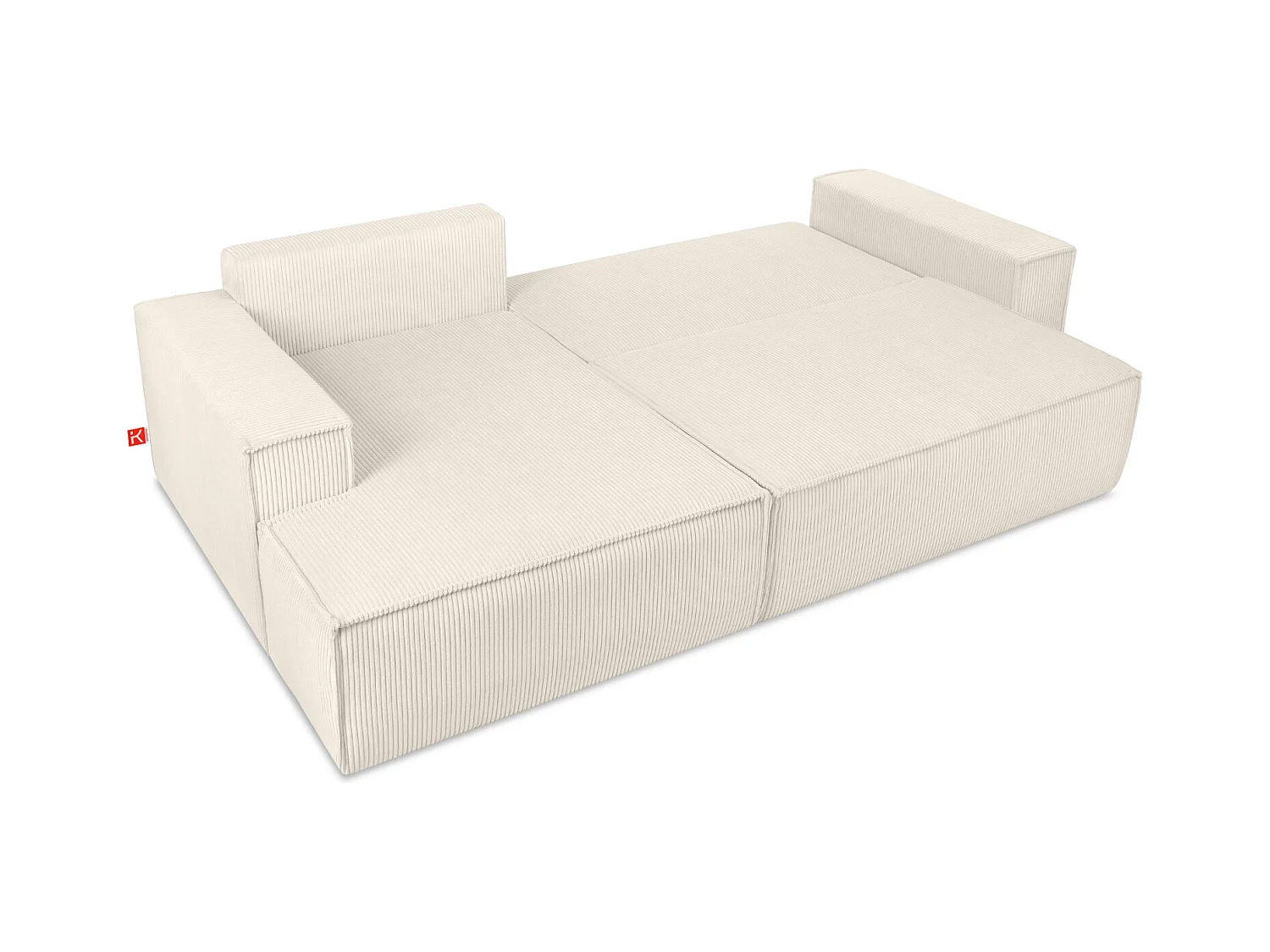 Canapé d'angle - gauche - avec fonction couchage - avec coffre de rangement - Modern  -  écru - NAPI