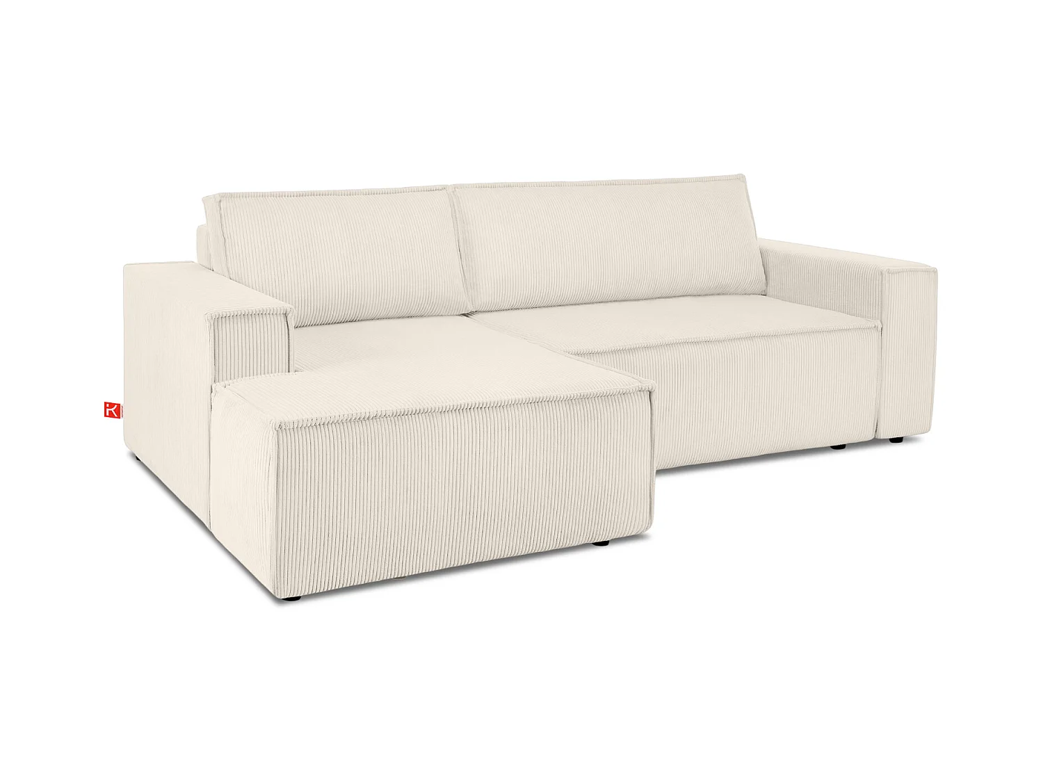 Canapé d'angle - gauche - avec fonction couchage - avec coffre de rangement - Modern  -  écru - NAPI