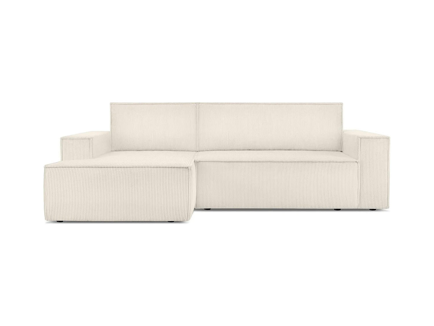 Canapé d'angle - gauche - avec fonction couchage - avec coffre de rangement - Modern  -  écru - NAPI