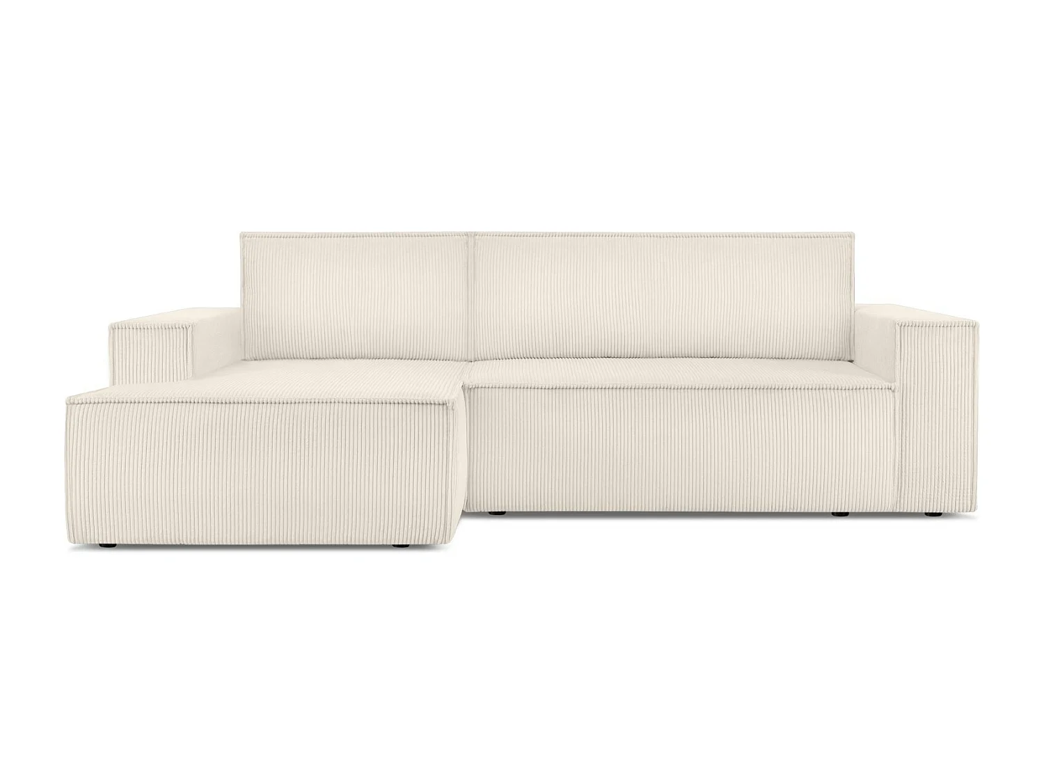 Canapé d'angle - gauche - avec fonction couchage - avec coffre de rangement - Modern  -  écru - NAPI