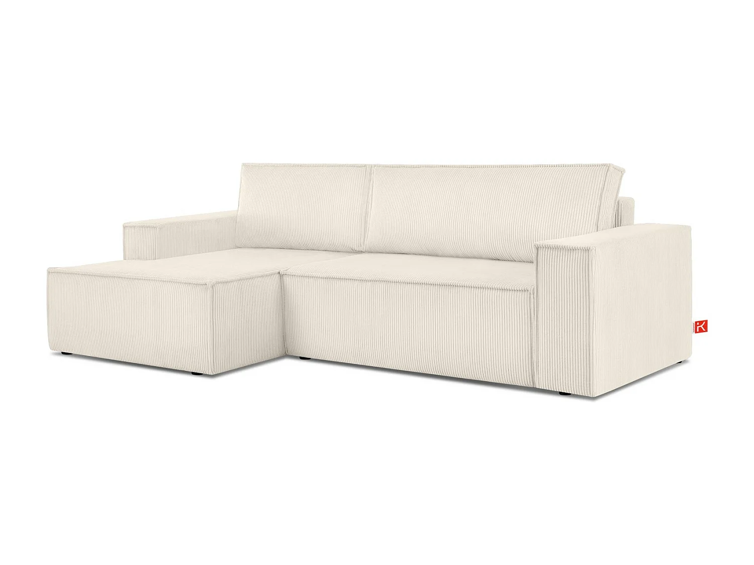 Canapé d'angle - gauche - avec fonction couchage - avec coffre de rangement - Modern  -  écru - NAPI