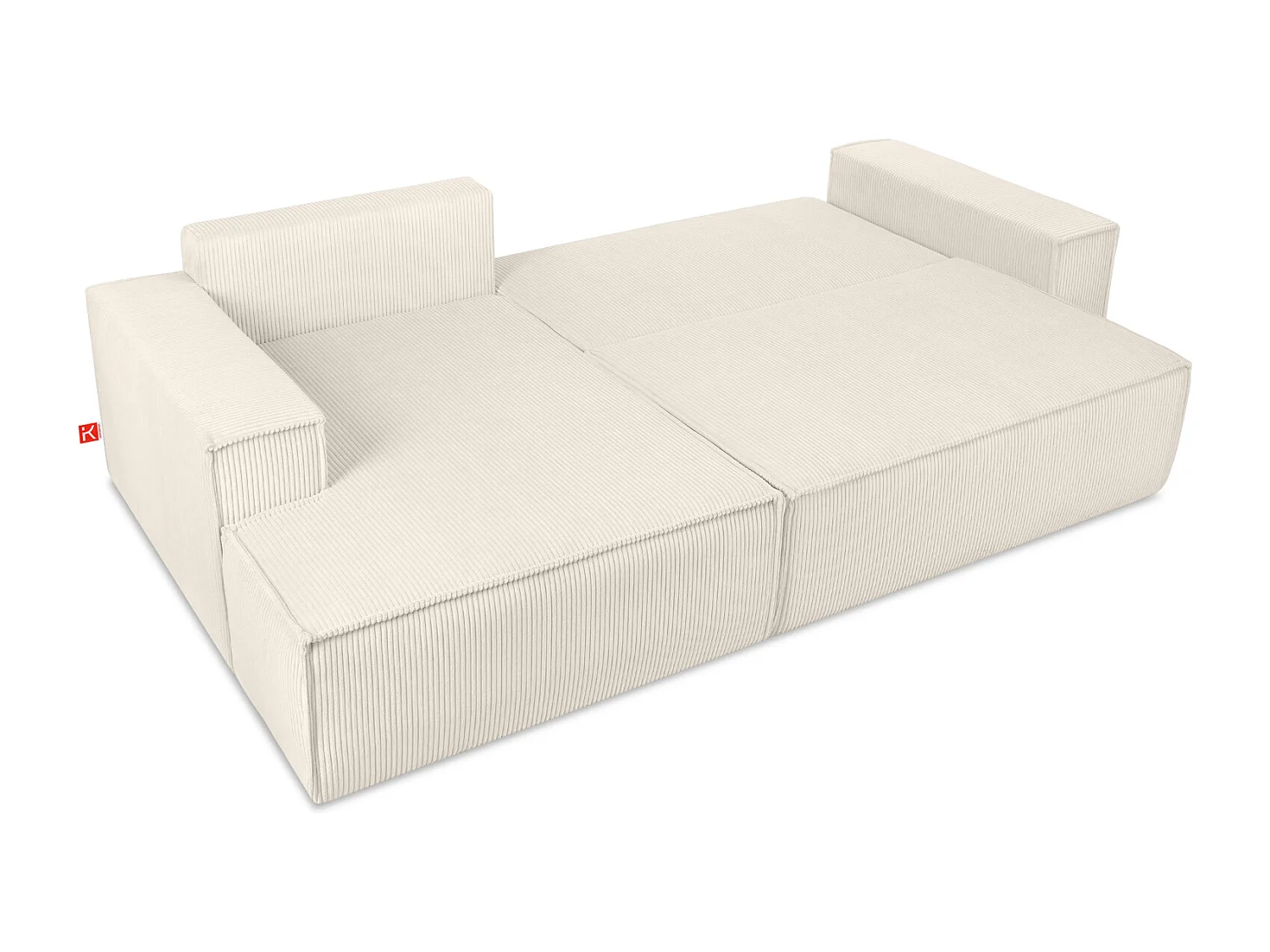 Canapé d'angle - gauche - avec fonction couchage - avec coffre de rangement - Modern  -  écru - NAPI