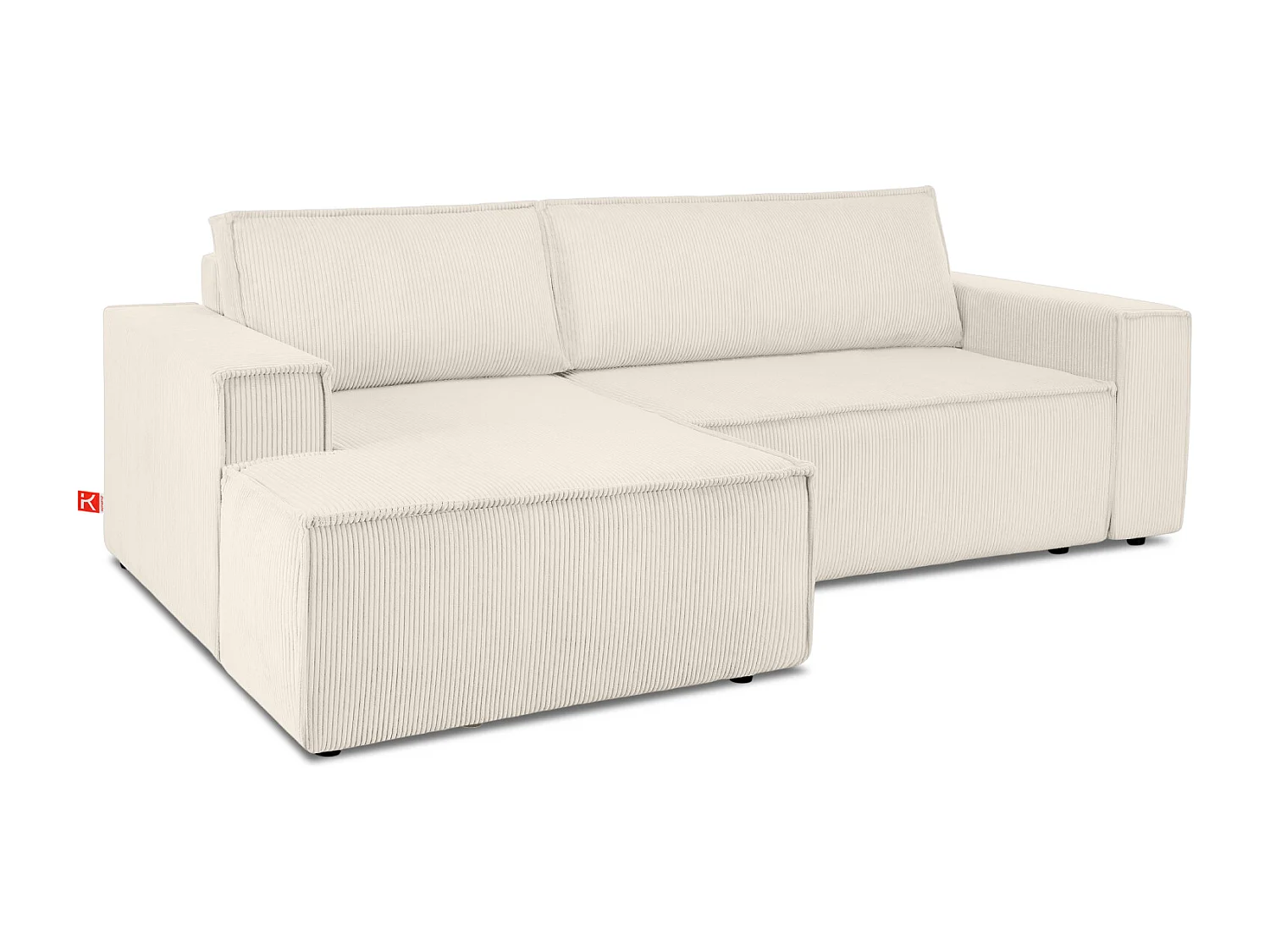 Canapé d'angle - gauche - avec fonction couchage - avec coffre de rangement - Modern  -  écru - NAPI