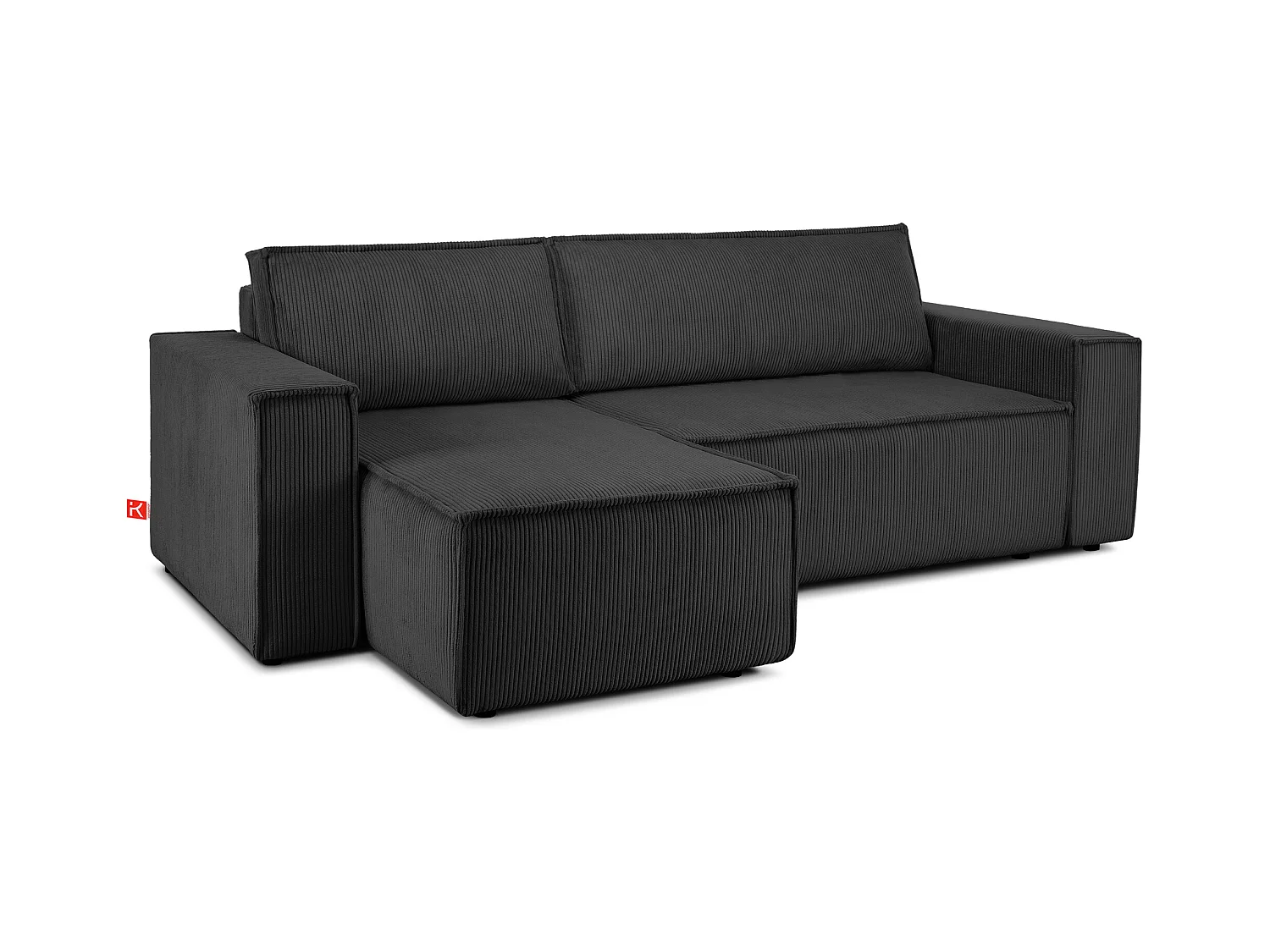 Canapé d'angle universel - gauche / droit - avec fonction couchage - avec coffre de rangement - Gris - NAPI