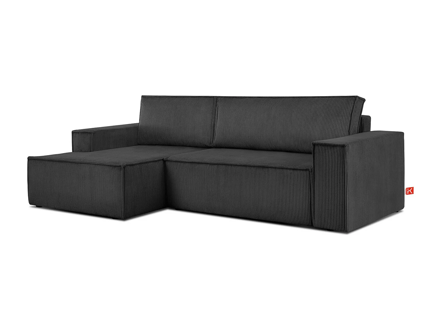 Canapé d'angle - gauche - avec fonction couchage - avec coffre de rangement - Modern - Gris - NAPI