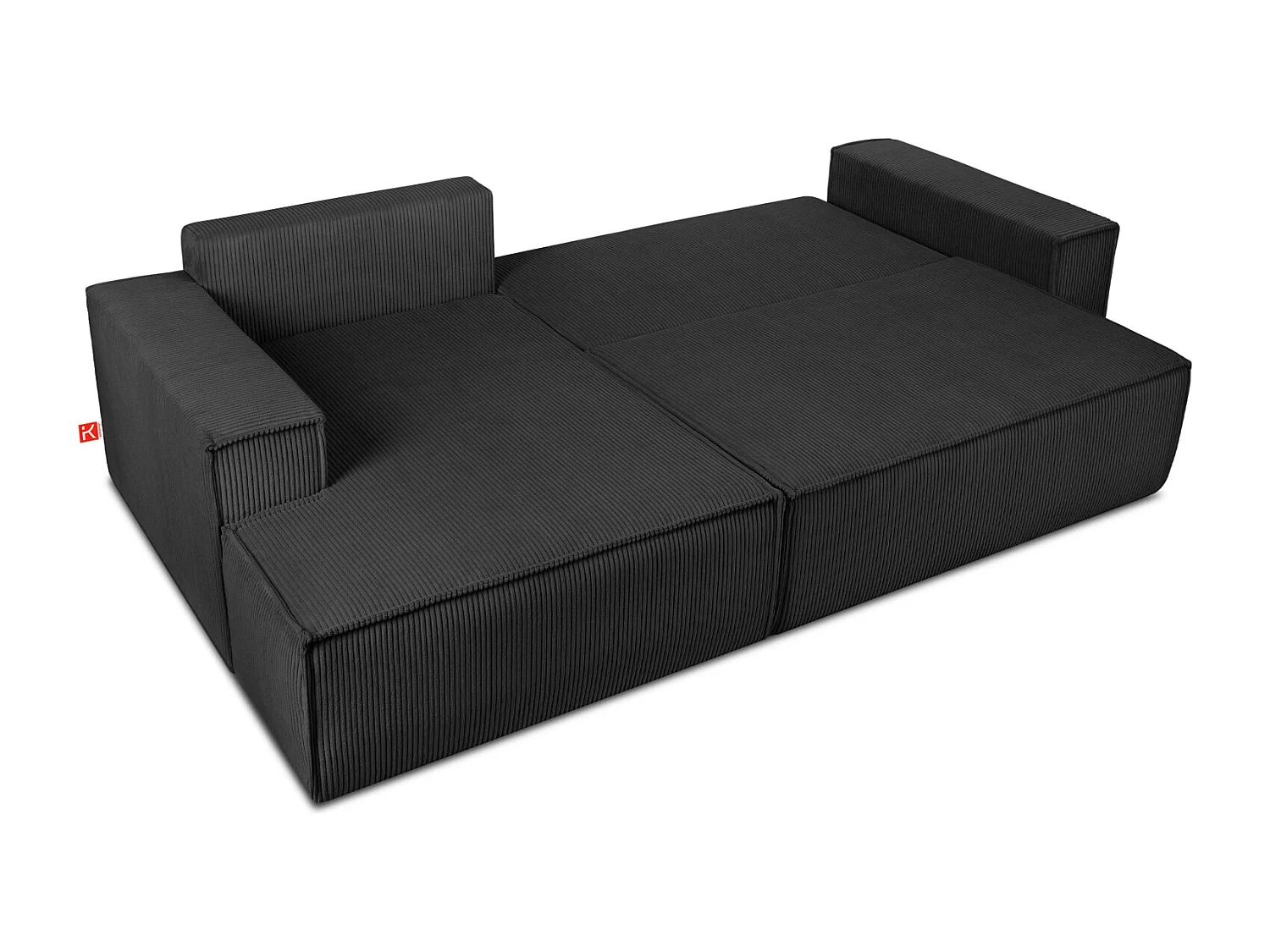 Canapé d'angle - gauche - avec fonction couchage - avec coffre de rangement - Modern - Gris - NAPI