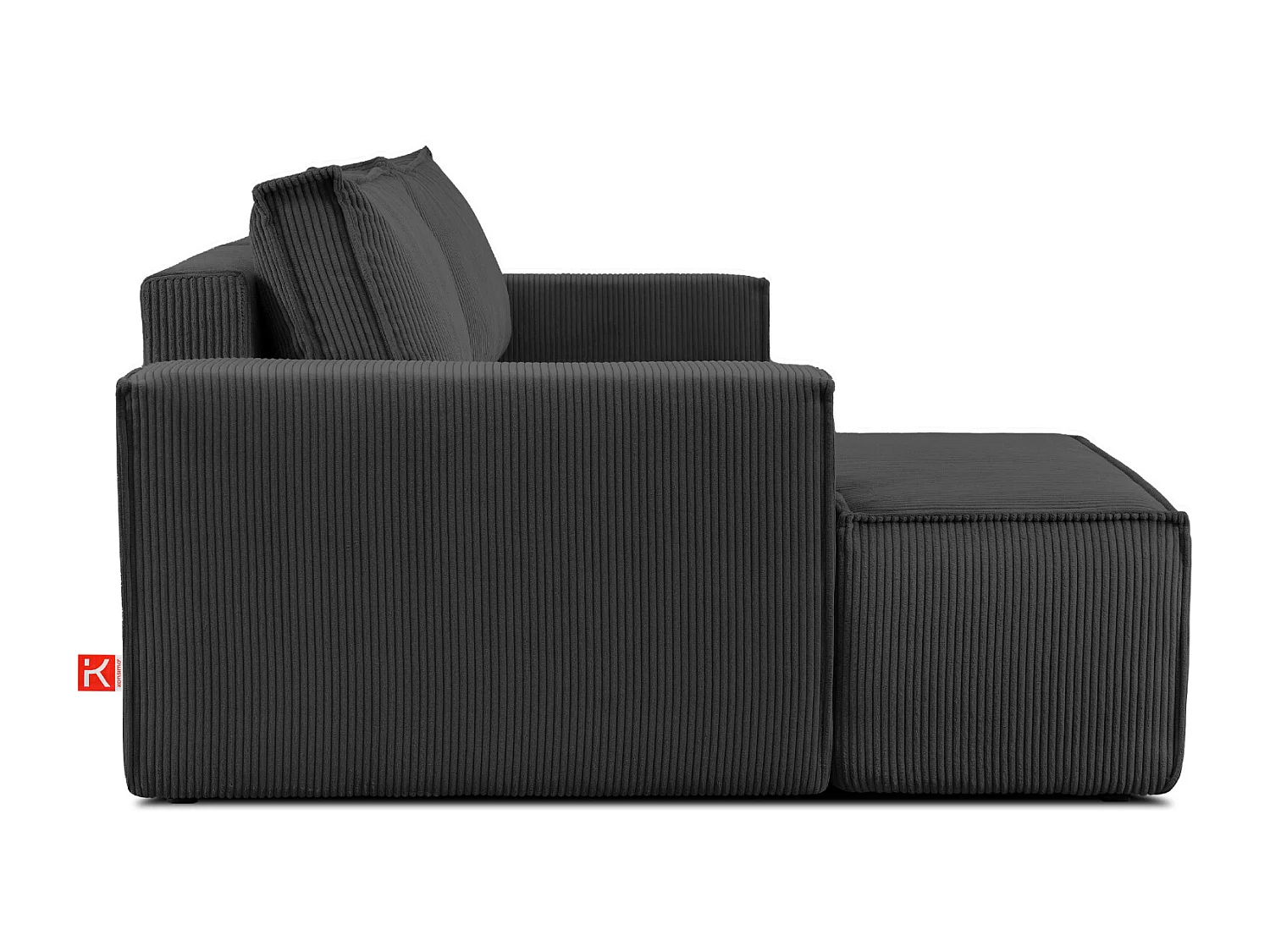 Canapé d'angle - gauche - avec fonction couchage - avec coffre de rangement - Modern - Gris - NAPI