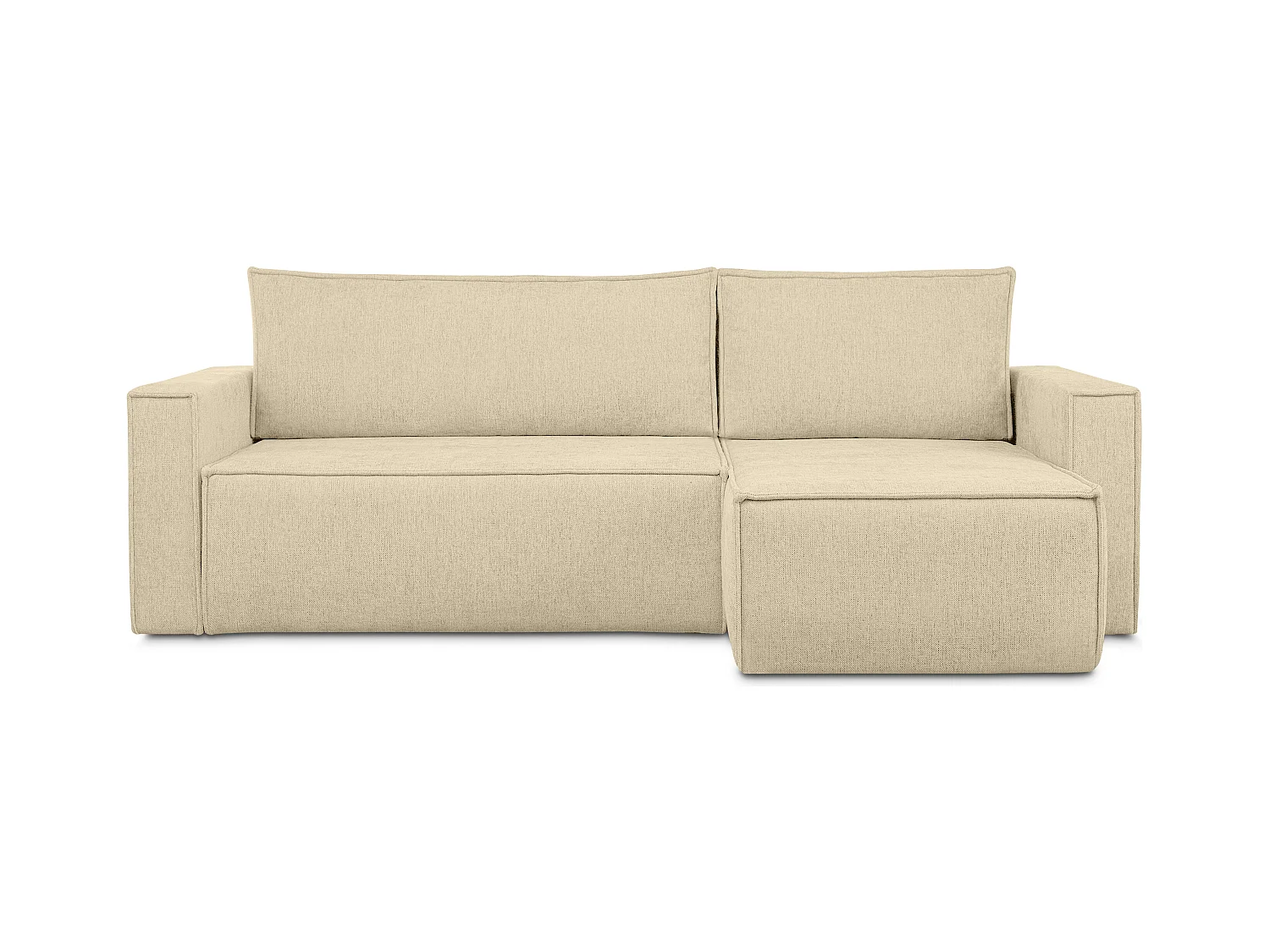Canapé d'angle universel - gauche / droit - avec fonction couchage - avec coffre de rangement - Creme - NAPI II