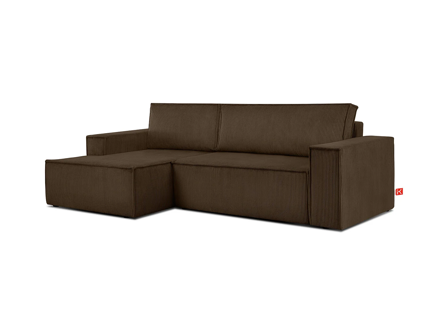 Canapé d'angle - gauche - avec fonction couchage - avec coffre de rangement - Modern - Marron - NAPI