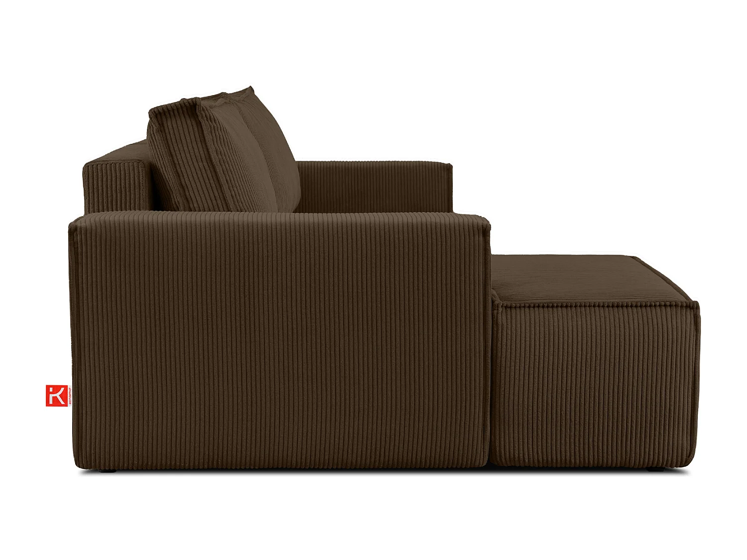 Canapé d'angle - gauche - avec fonction couchage - avec coffre de rangement - Modern - Marron - NAPI