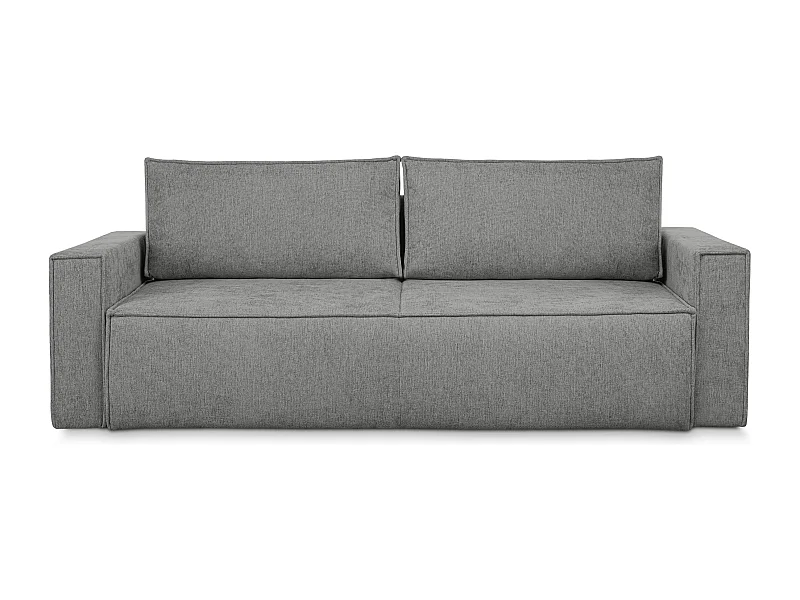 Canapé 3 places convertible - avec fonction couchage - avec coffre de rangement - Gris - NAPI II