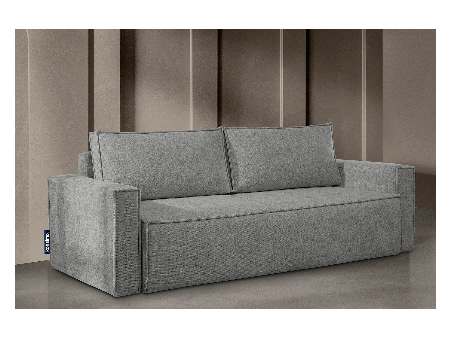 Canapé 3 places convertible - avec fonction couchage - avec coffre de rangement - Gris - NAPI II