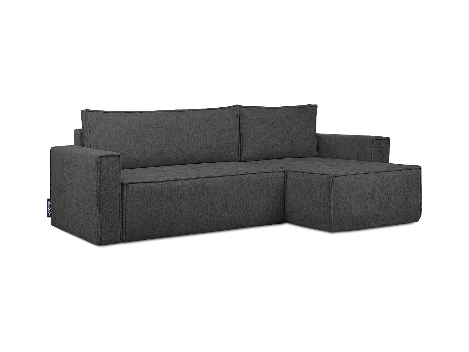 Canapé d'angle universel - gauche / droit - avec fonction couchage - avec coffre de rangement - Argent - NAPI II