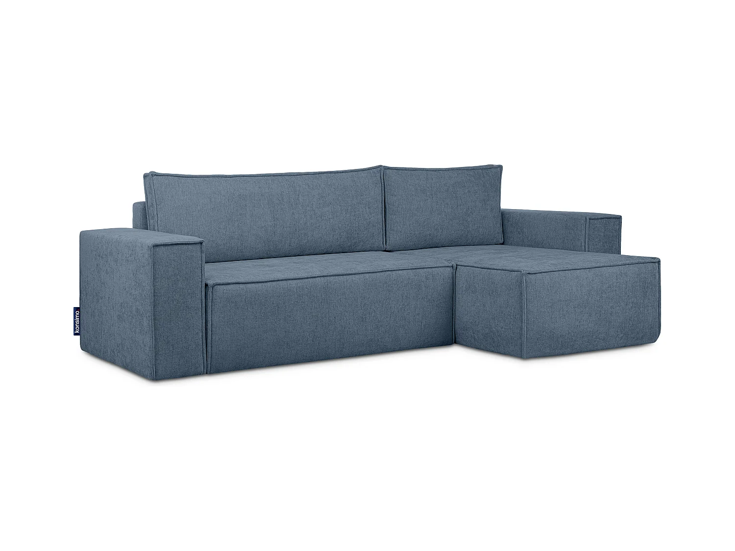 Canapé d'angle universel - gauche / droit - avec fonction couchage - avec coffre de rangement - Bleu - NAPI II