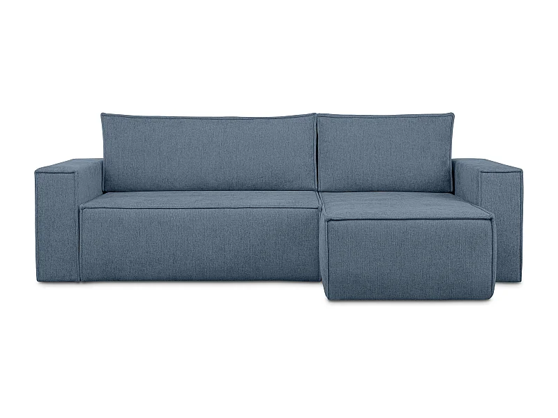 Canapé d'angle universel - gauche / droit - avec fonction couchage - avec coffre de rangement - Bleu - NAPI II