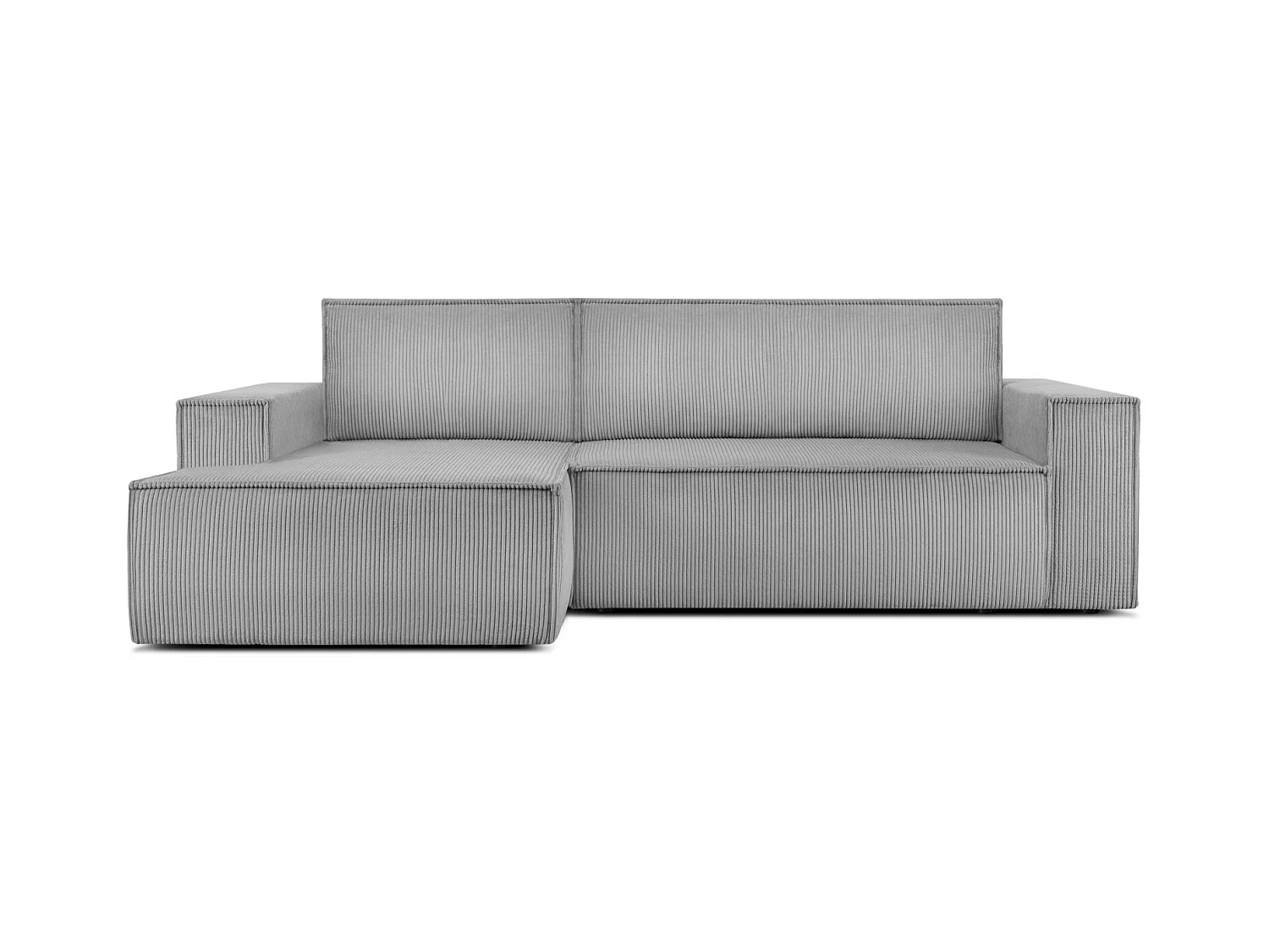 Canapé d'angle - gauche - avec fonction couchage - avec coffre de rangement - Modern - Gris - NAPI