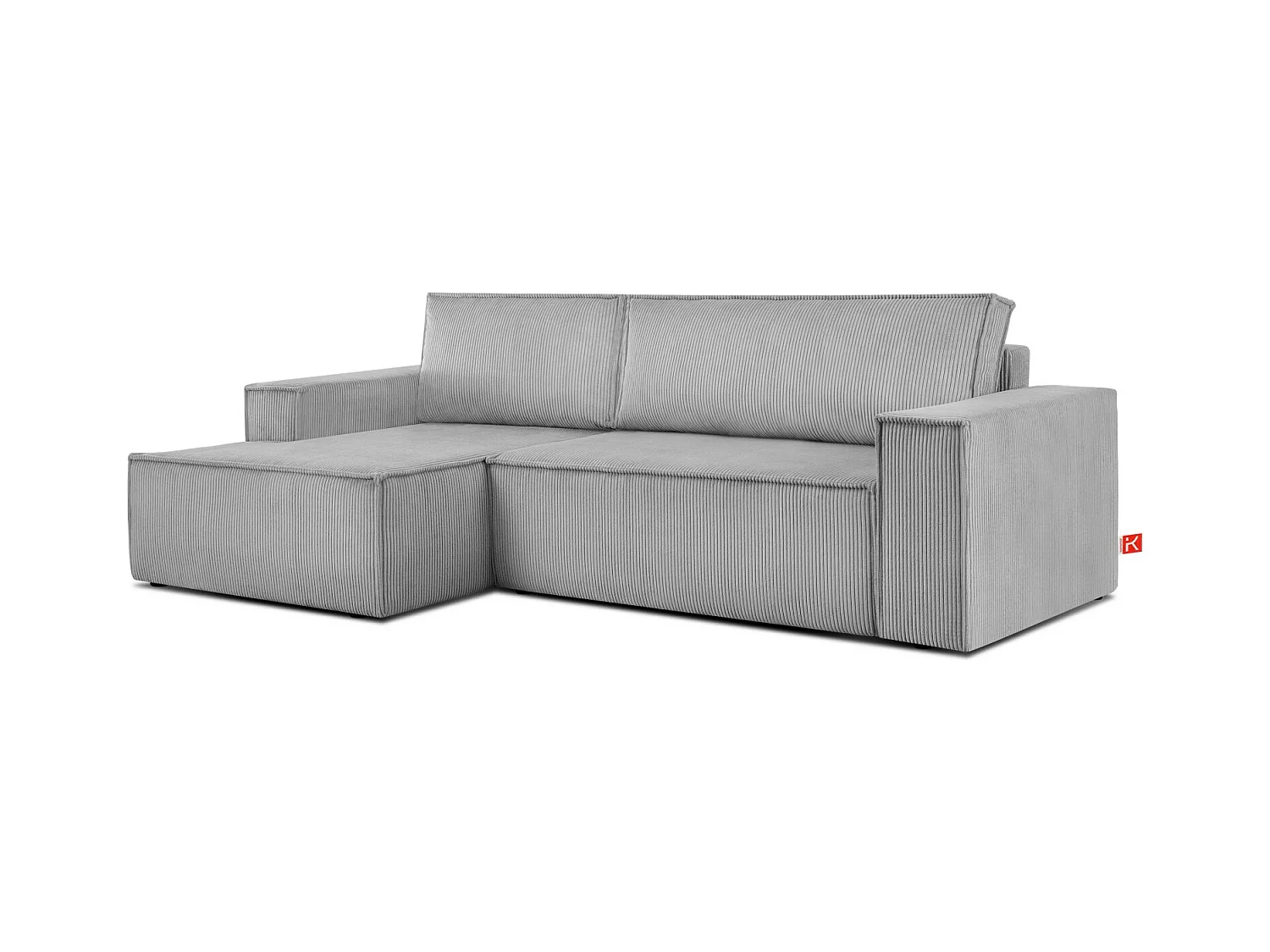 Canapé d'angle - gauche - avec fonction couchage - avec coffre de rangement - Modern - Gris - NAPI