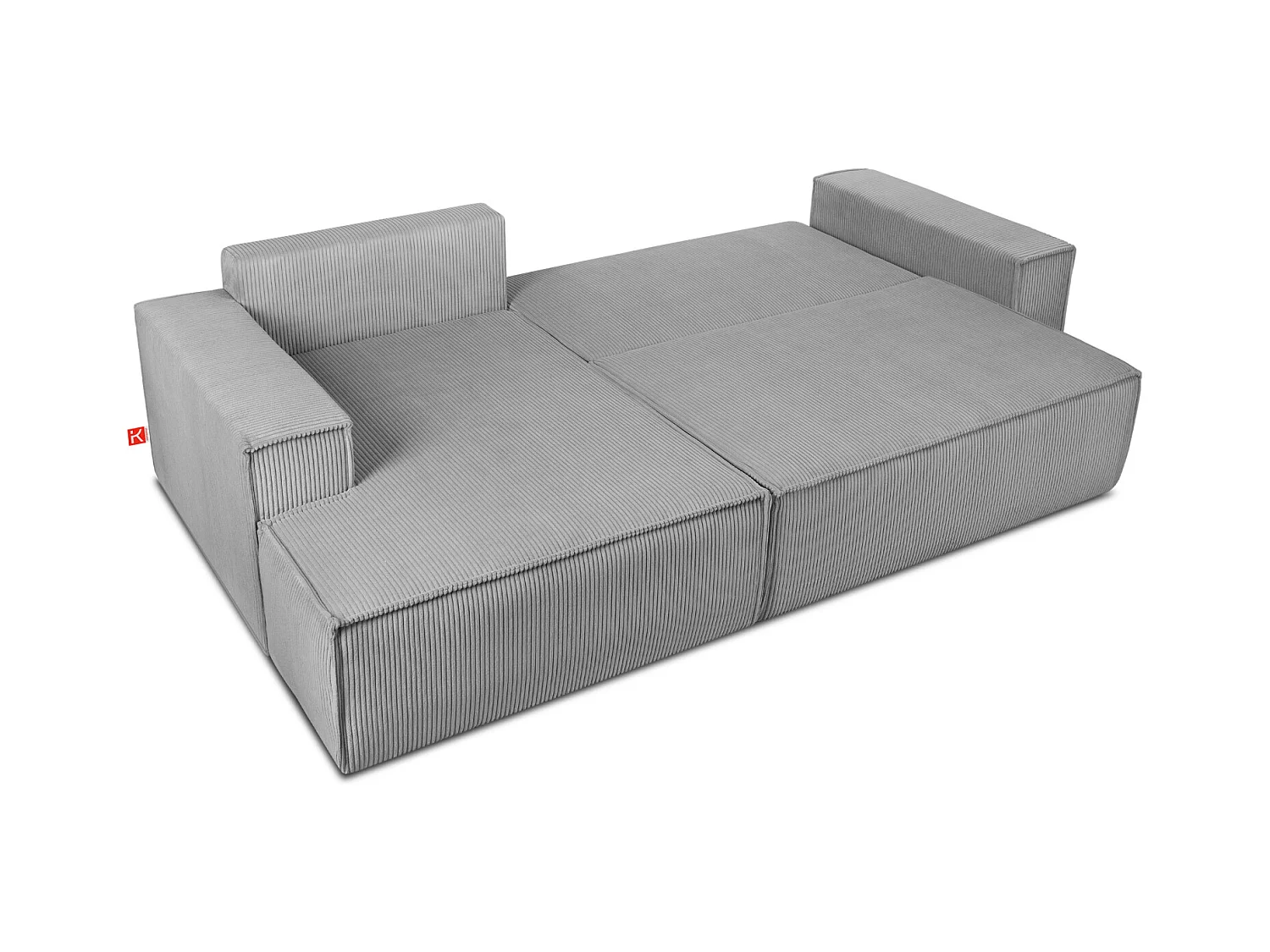 Canapé d'angle - gauche - avec fonction couchage - avec coffre de rangement - Modern - Gris - NAPI