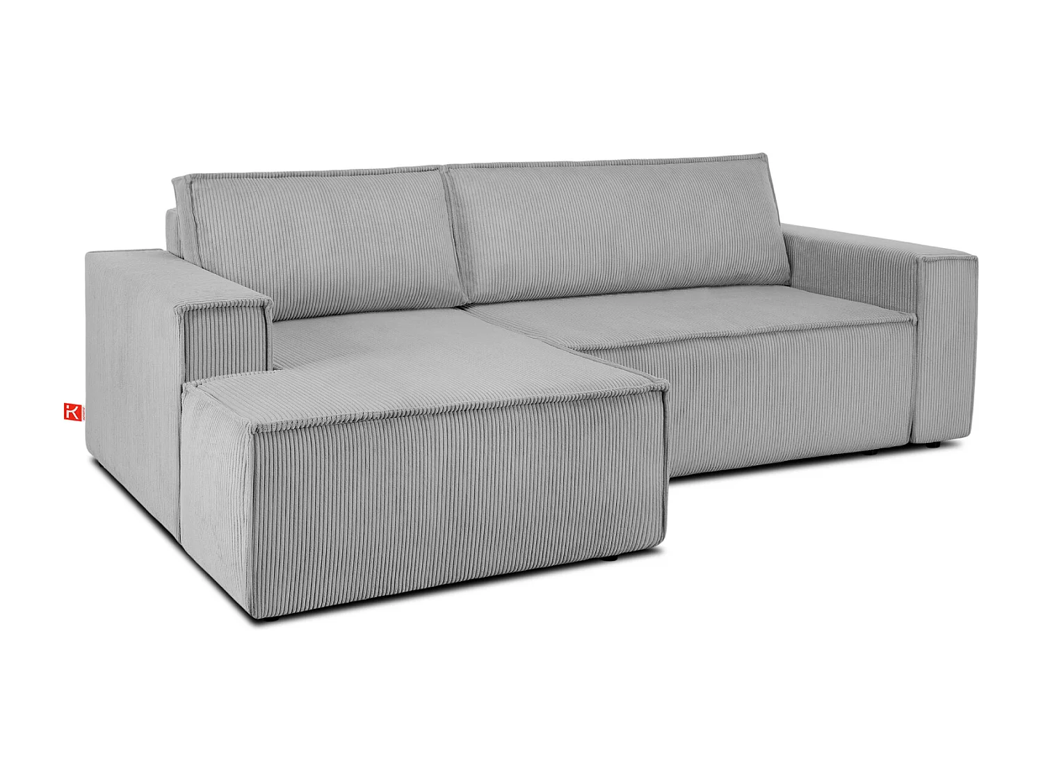 Canapé d'angle - gauche - avec fonction couchage - avec coffre de rangement - Modern - Gris - NAPI