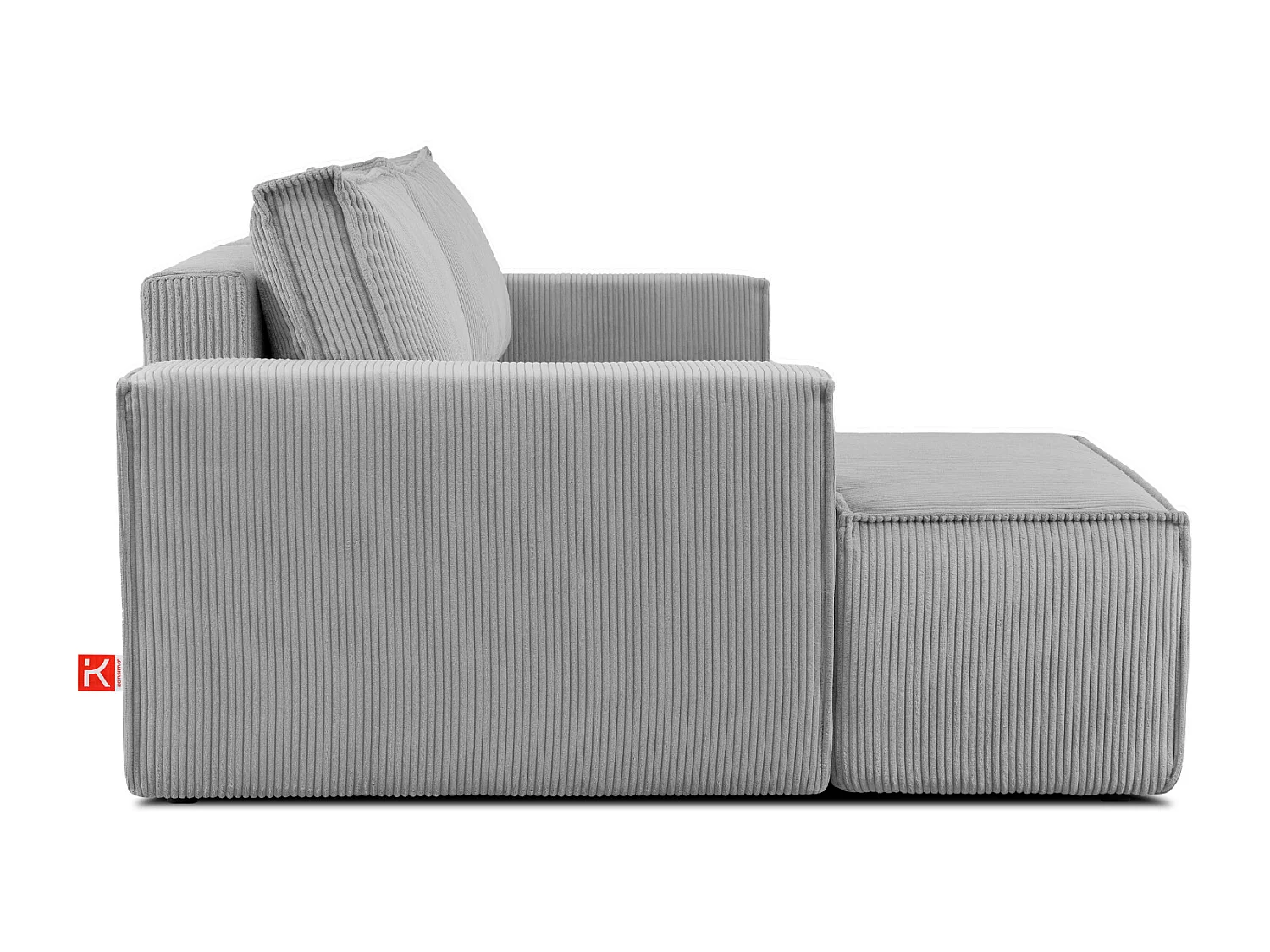 Canapé d'angle - gauche - avec fonction couchage - avec coffre de rangement - Modern - Gris - NAPI