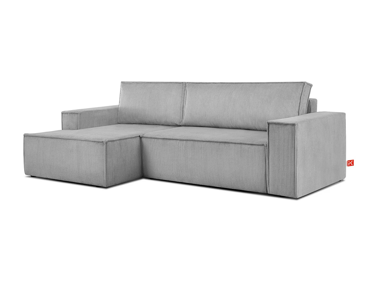 Canapé d'angle - gauche - avec fonction couchage - avec coffre de rangement - Modern - Gris - NAPI