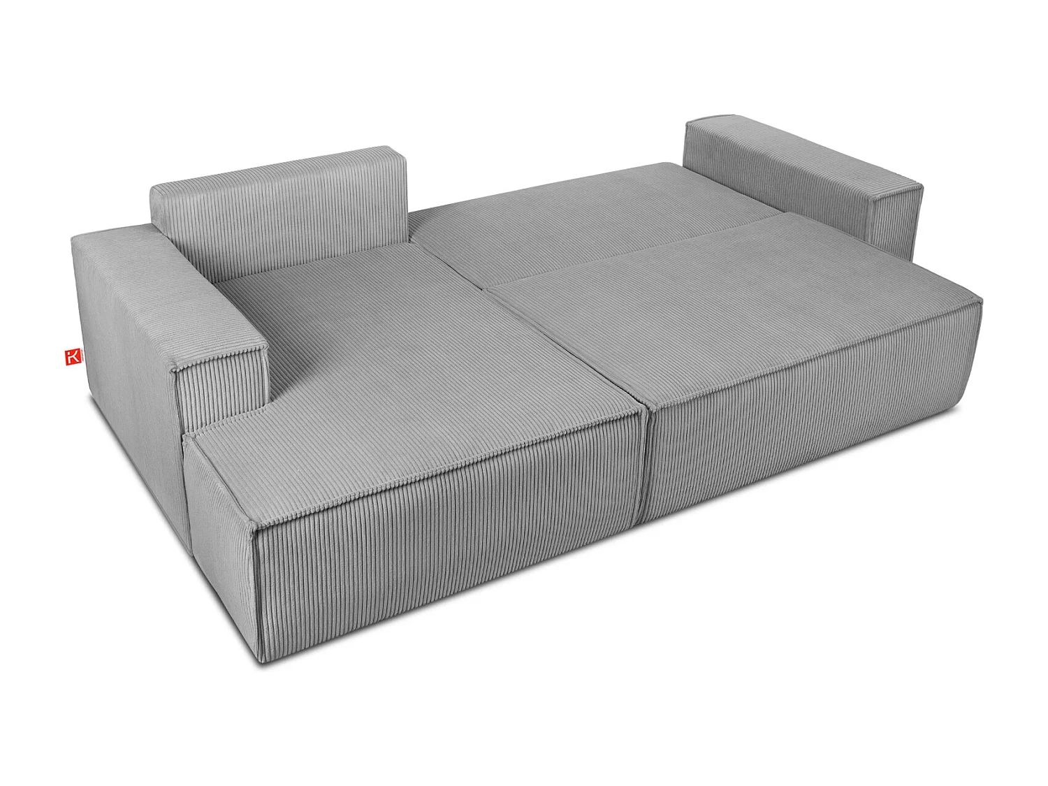 Canapé d'angle - gauche - avec fonction couchage - avec coffre de rangement - Modern - Gris - NAPI